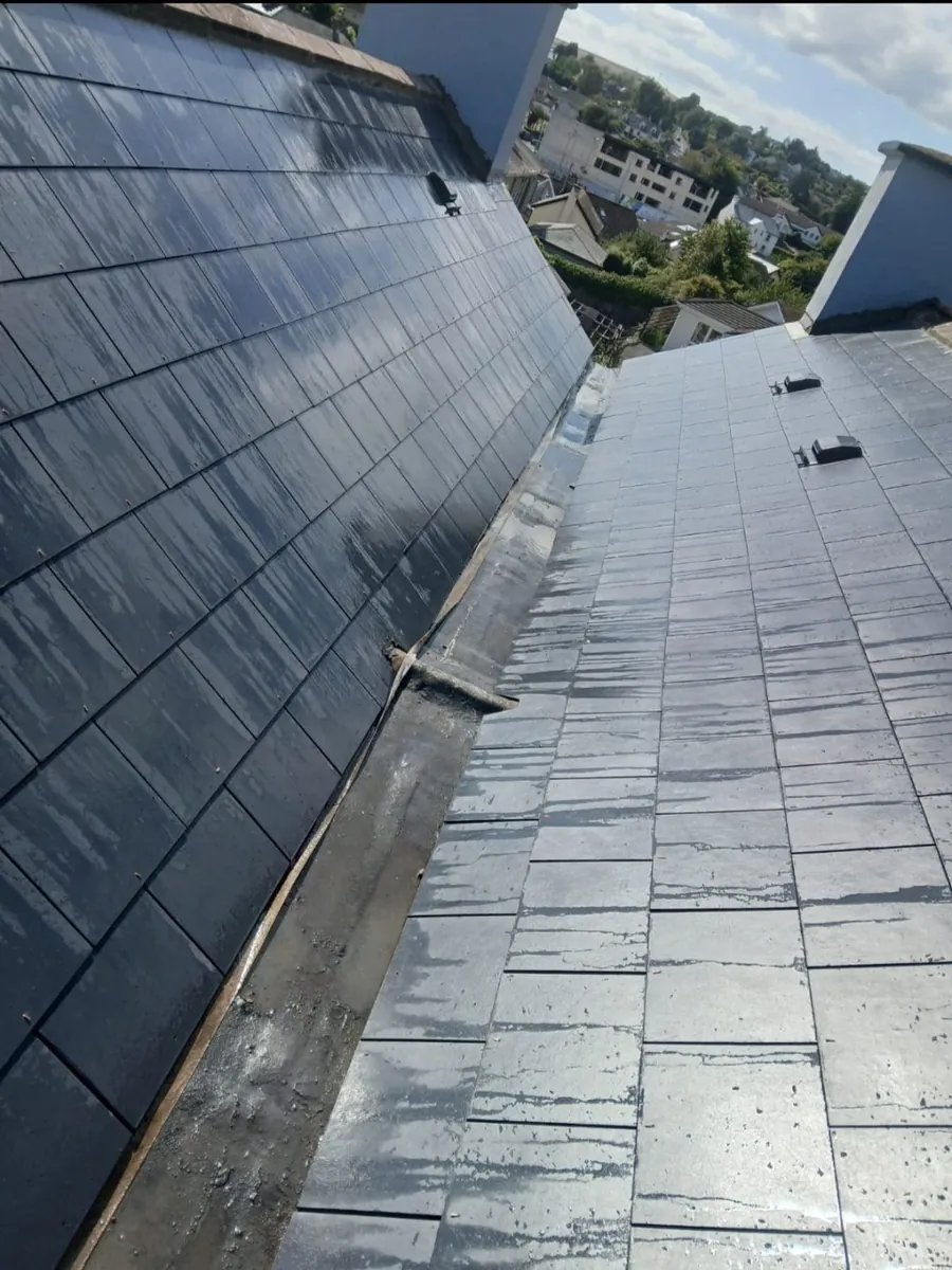 New lead valley between two slate slopes, Global Roofing and Guttering, Dublin